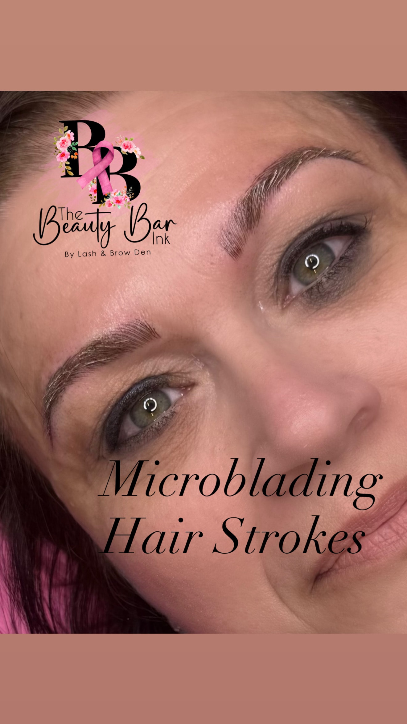 Microblading hair strokes close up result