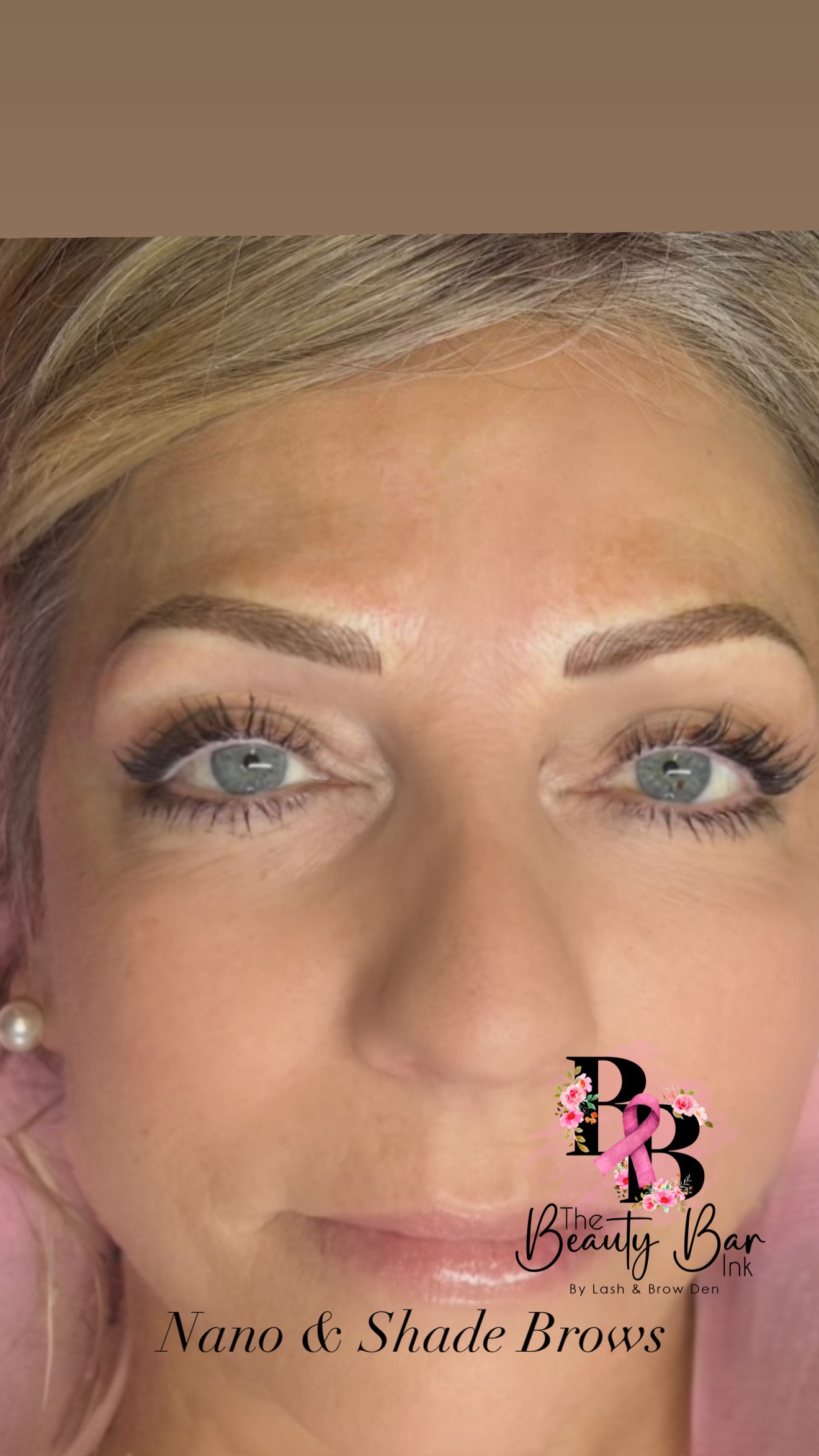Nano and shade brows beautiful portrait result branded Beauty Bar Ink