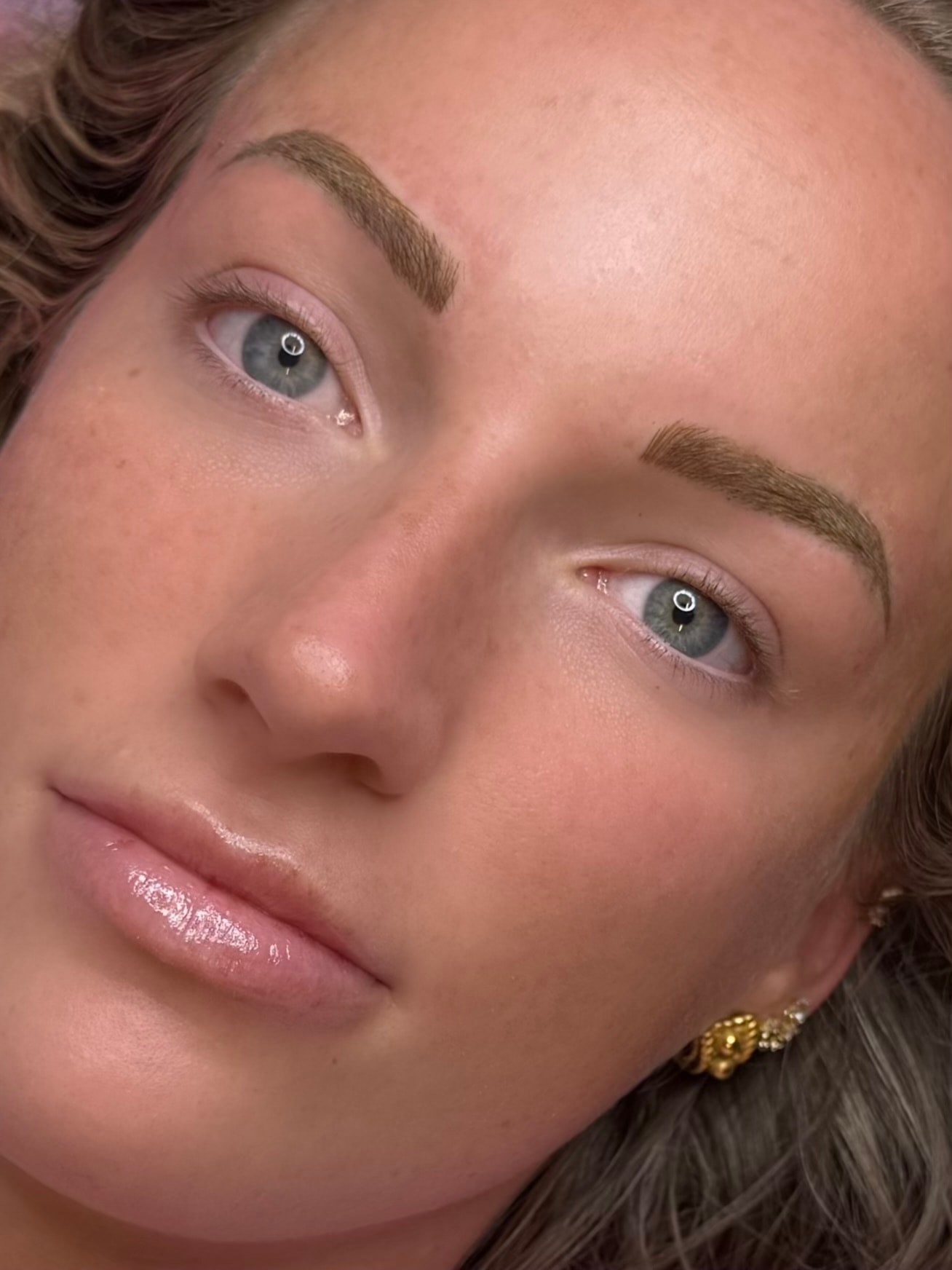 Natural looking nano brows close up