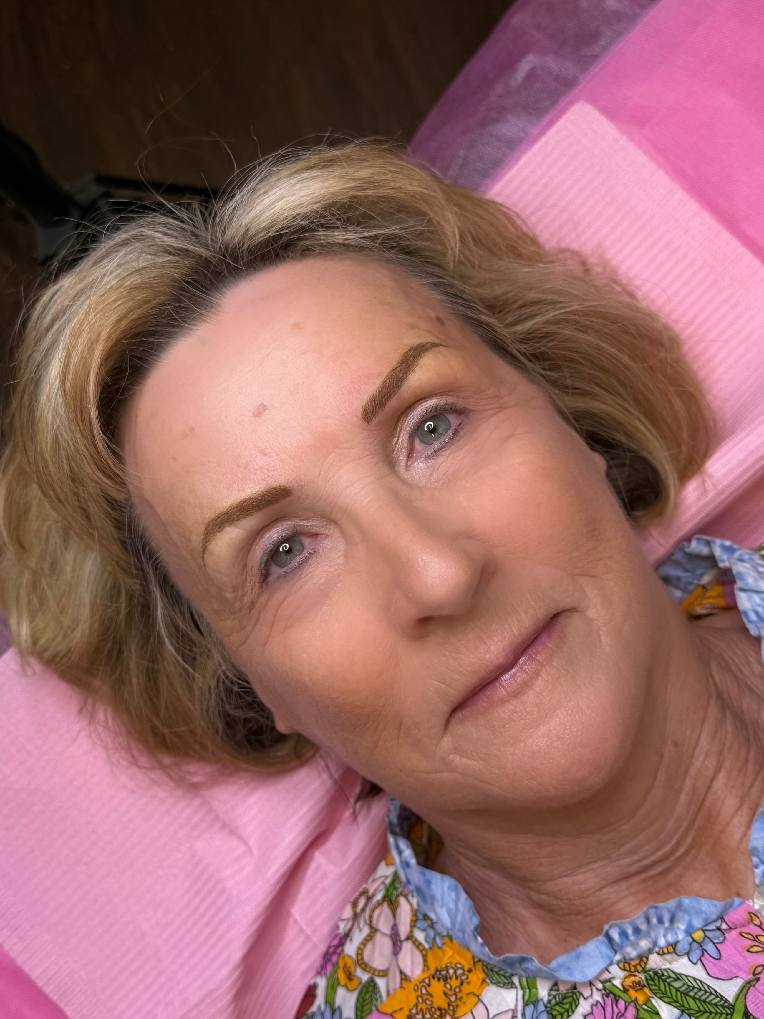 Powder brows result on mature client