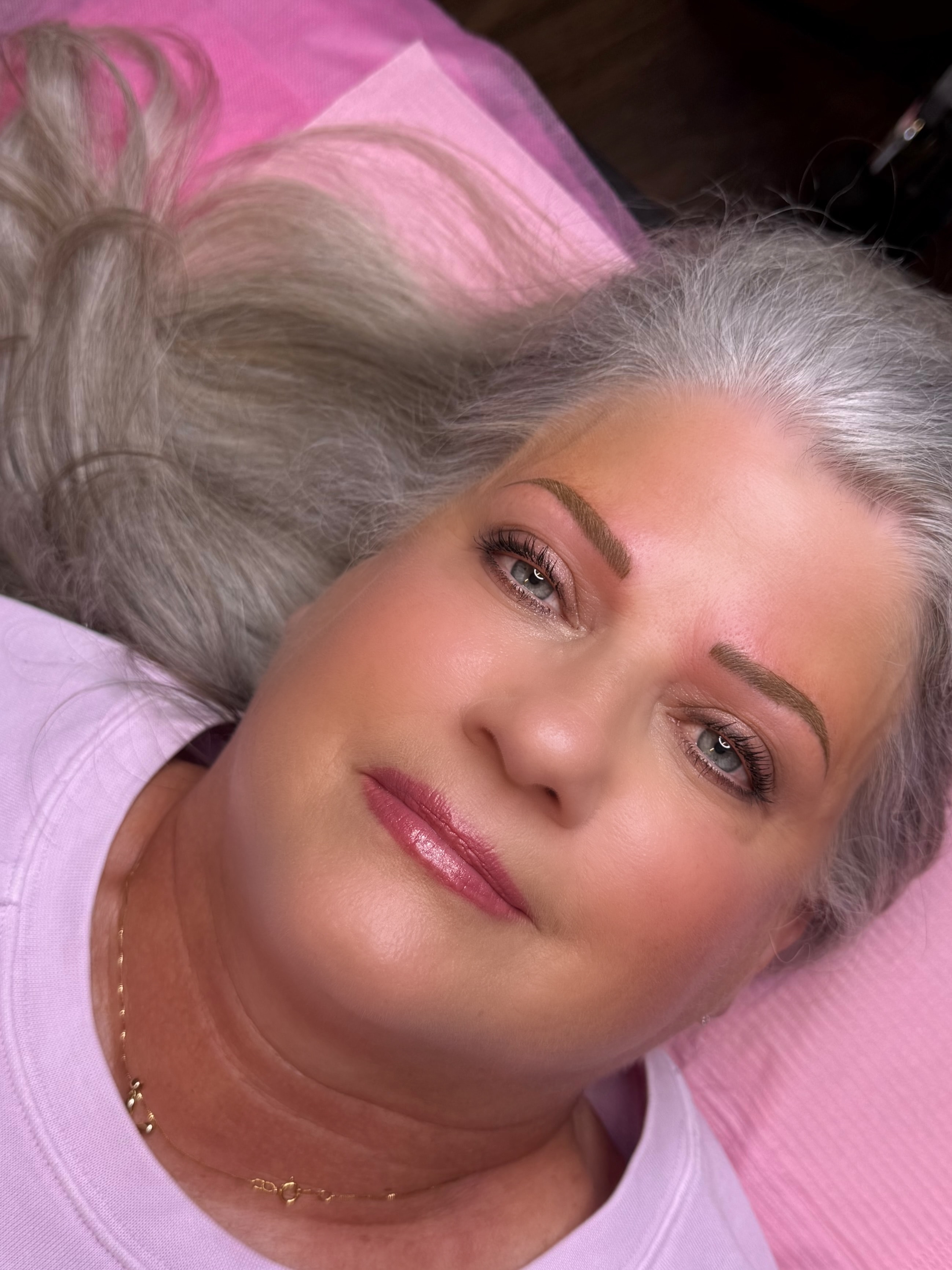 Beautiful brow result on silver haired client